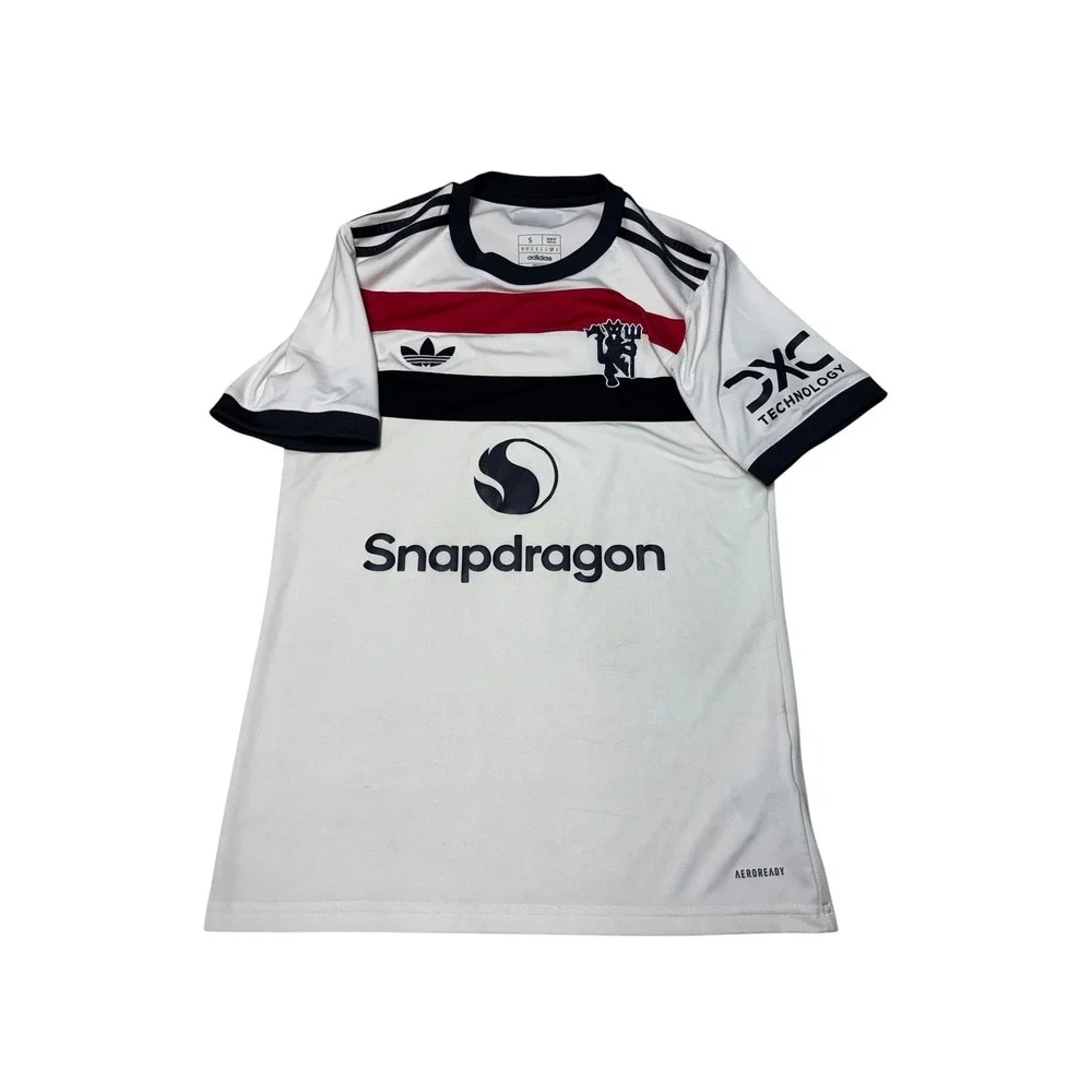 Adidas Manchester United 2024-25 Away Jersey‎ White Trefoil Slim Fit Mens Small